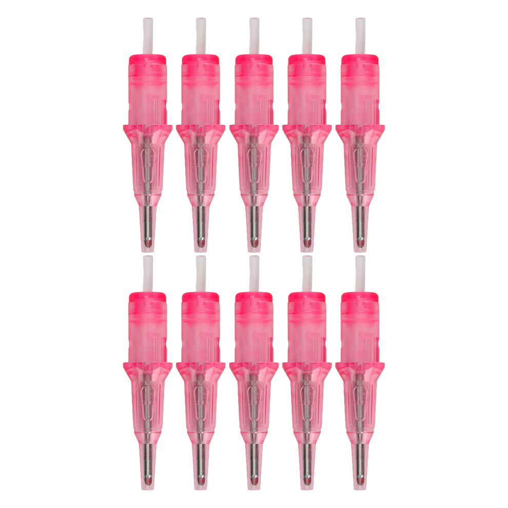 (Pink) 10Pcs 2ml Tattoo Ballpoint Pen Cartridges 0.5mm for Beginners Pink