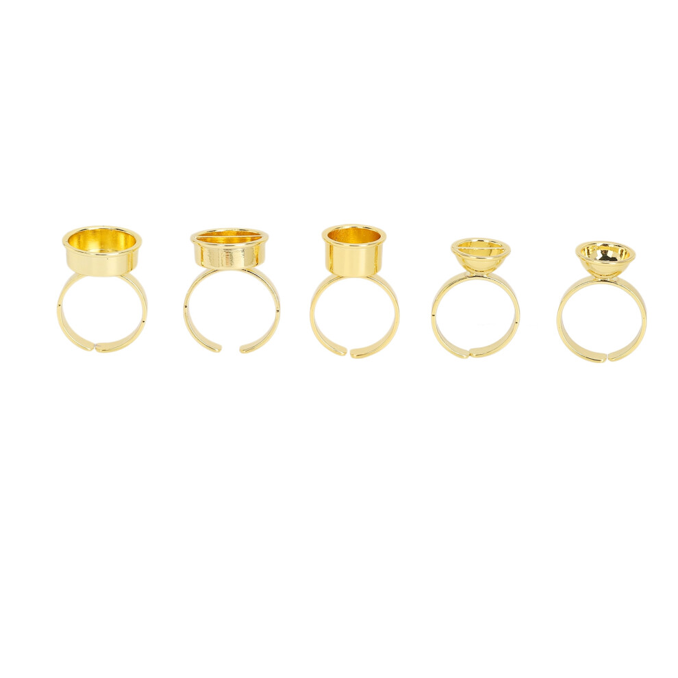 Gold (Gold) 5Pcs Stainless Steel Tattoo Ink Ring Cup Reusable For Microblading