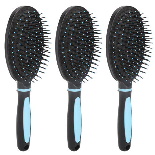 3x Oval Haarbürste mit weichen Zähnen, ergonomisch