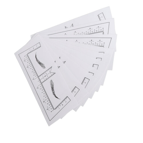 100x Clear Adhesive Eyebrow Ruler Stencils 2