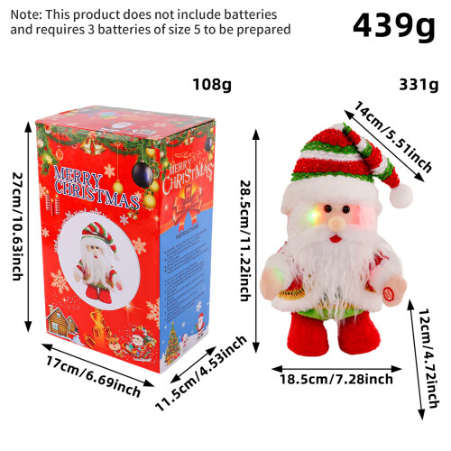 Interaktive tanzende Weihnachtsmannfigur mit bunten Lichtern und 2