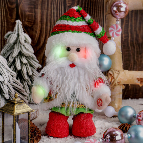 Interaktive tanzende Weihnachtsmannfigur mit bunten Lichtern und 1