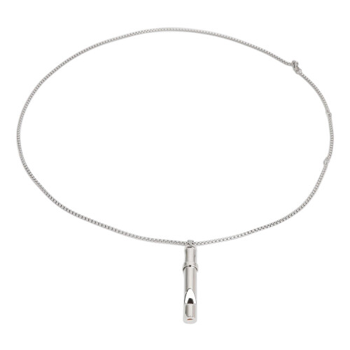 (Silver) Atemkette Stressrelief Pfeifenform Stahl Meditation Silber 2