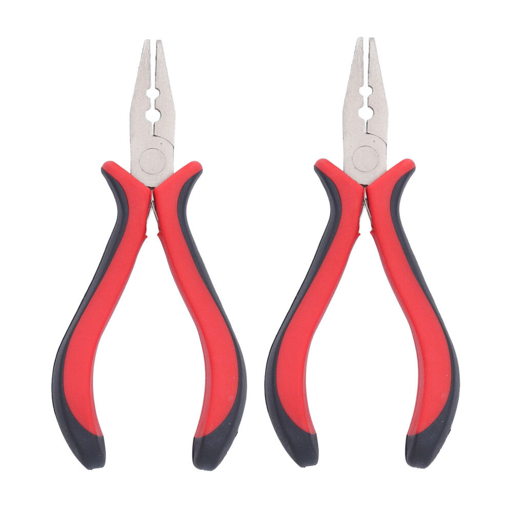 Unisex 2Pcs Hair Extension Plier Ergonomic 2-Hole Rust-Resistant Opener