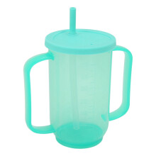 350ml Trinkbecher mit Strohhalm Auslaufsicher 2 Griffe
