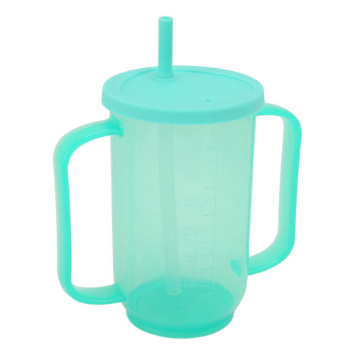 350ml Trinkbecher mit Strohhalm Auslaufsicher 2 Griffe