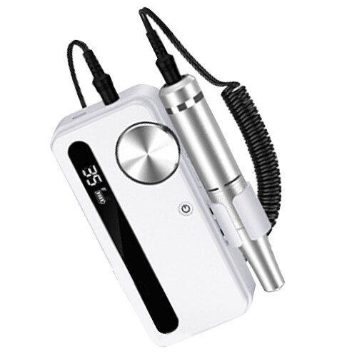 (White) 2-in-1 Draagbare Elektrische Nagelboor Oplaadbaar Wit 2