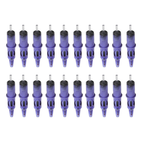 (Blue) 20pcs Tattoo Ballpoint Cartridges 0.5mm 4ml Green Practice Dotwork 1