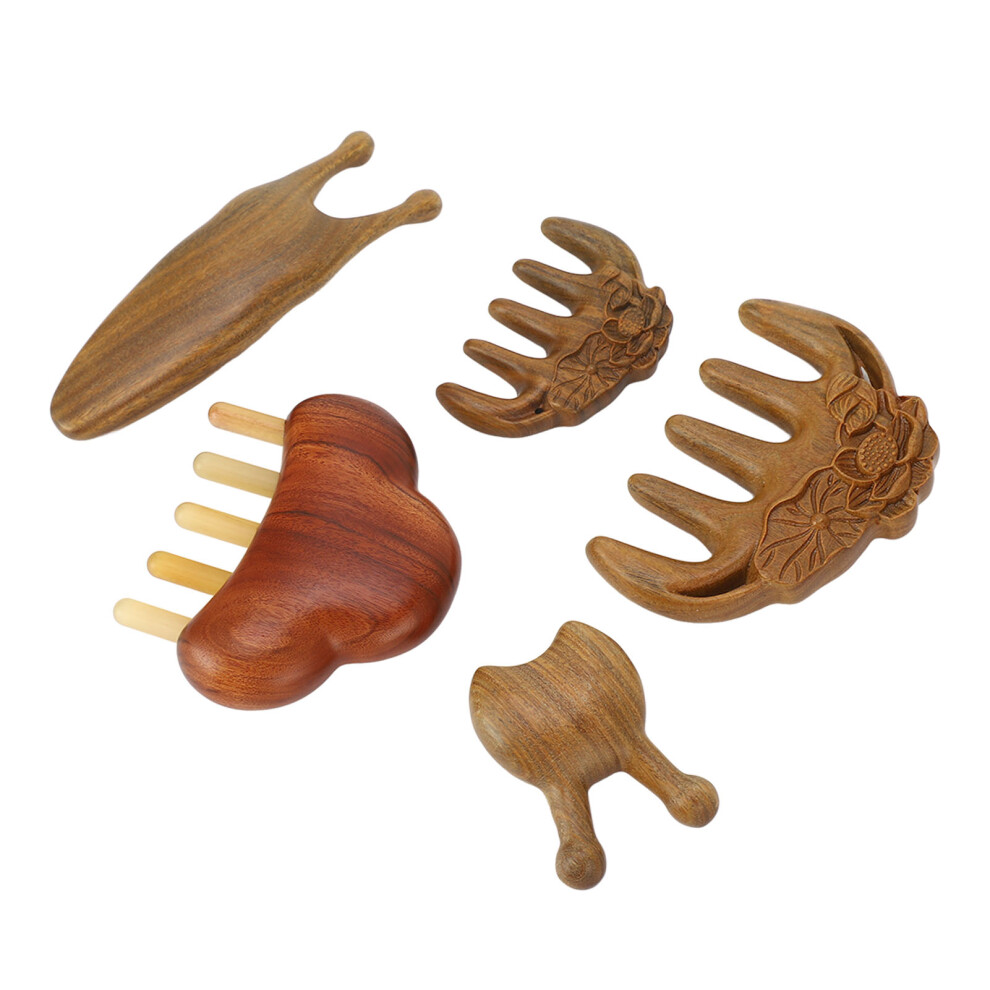 Meridian Massage Kit Wood 3pcs Comb Nose Scraping Gua Sha Tool Set