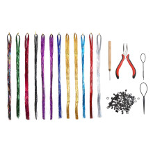 Haar-Tinsel-Set 12tlg. Glitzer-Extensions für Partys