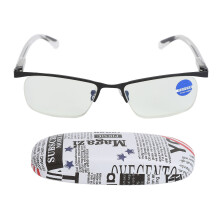 (White Legs +250) Lesebrille für Senioren Blaulichtfilter Halbrahmen Schwarz +2.50