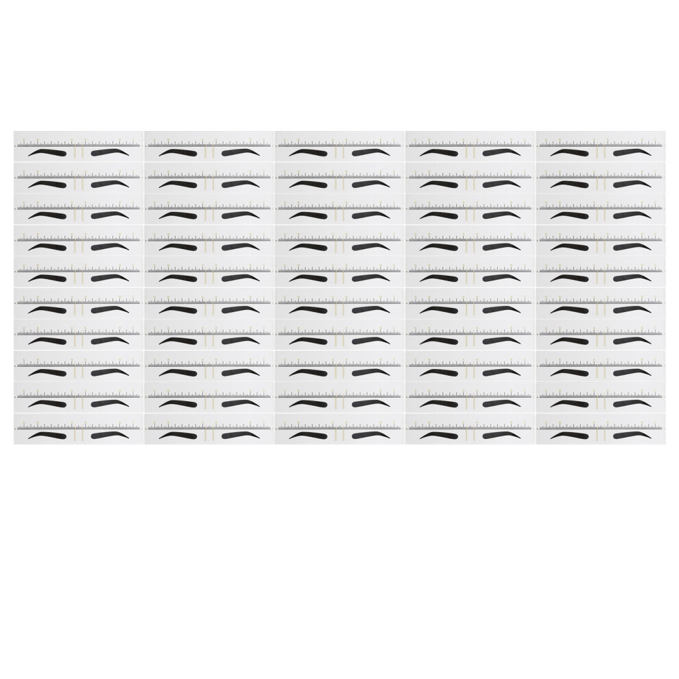 100Pcs Disposable Eyebrow Template Ruler Sticker Adhesive