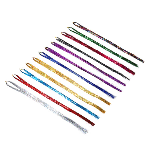 Haar-Tinsel-Set 12tlg. Glitzer-Extensions für Partys 1