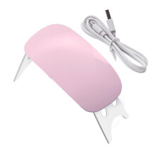 (Pink) Muisvorm draagbare opvouwbare nagellamp 6x LED USB roze