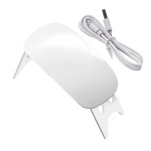 (White) Muisvorm draagbare opvouwbare nagellamp 6x LED USB roze