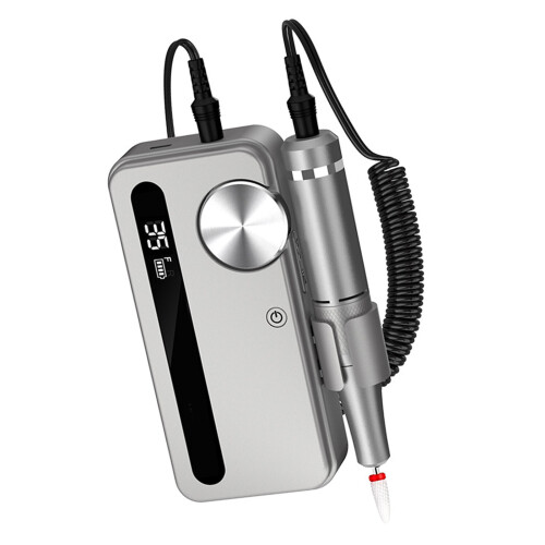 (Grey) 2-in-1 Draagbare Elektrische Nagelboor Oplaadbaar Wit 1