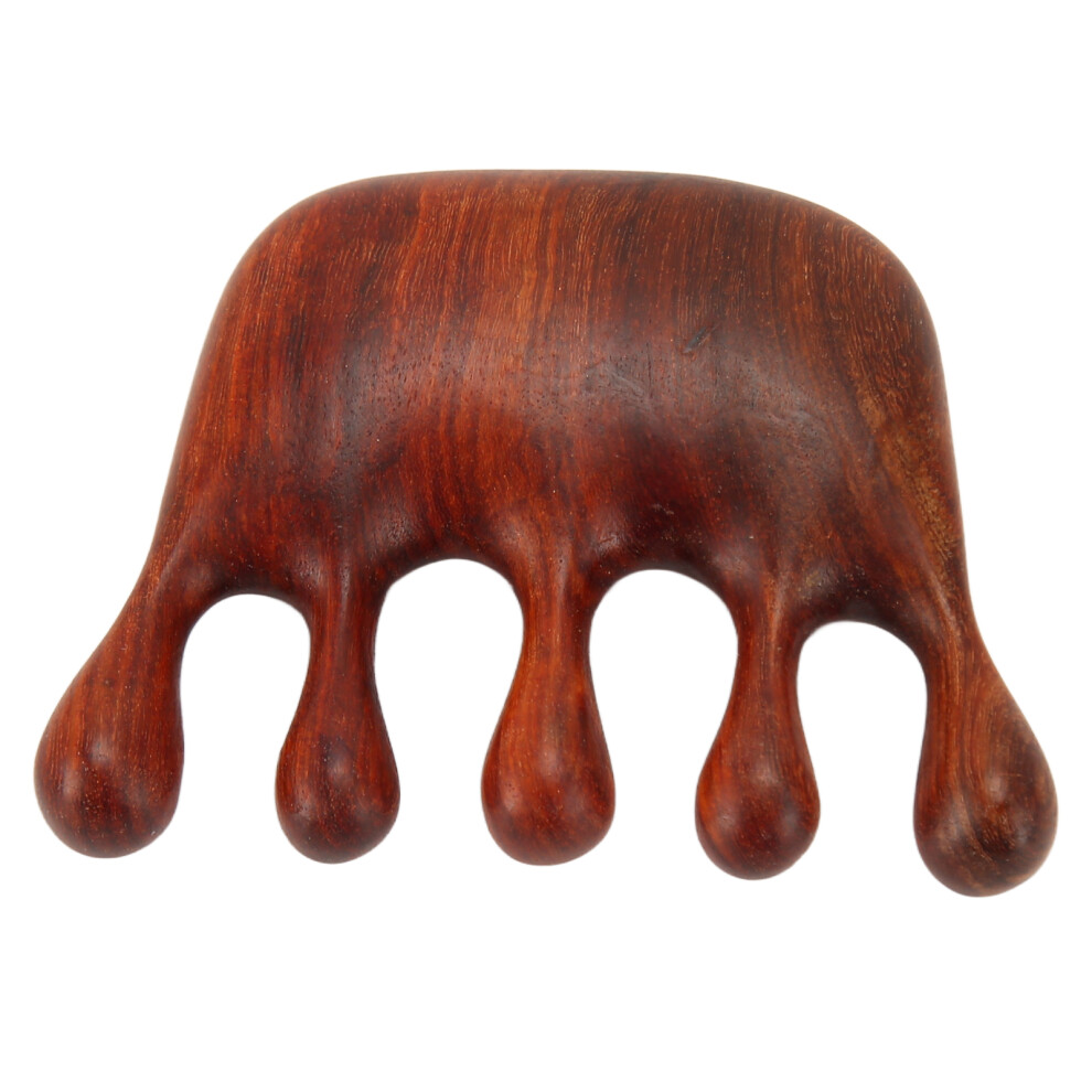 Unisex Rosewood Massage Comb Round Head Beeswax Polished Scalp Stress Relief