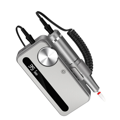 (Grey) 2-in-1 Draagbare Elektrische Nagelboor Oplaadbaar Wit 2
