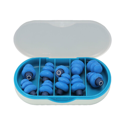 10Pcs Reusable Blue Sleeping Noise Cancelling Ear Plugs