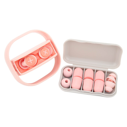Reusable Silicone Earplugs Waterproof Pink