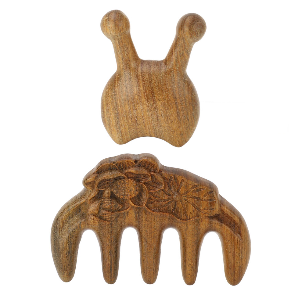 Y-Shape Wooden Nose Scraper Scalp Meridian Hair Comb Massager