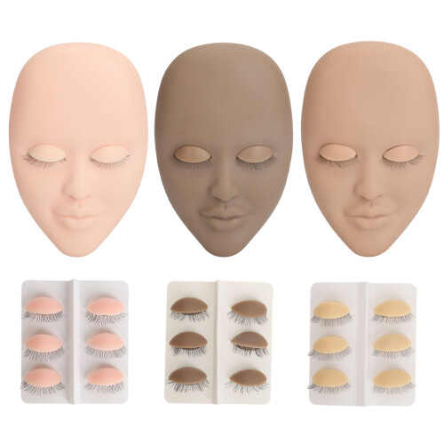 3-Farb-Wimpernmannequin mit 9 Paar austauschbaren Lidern