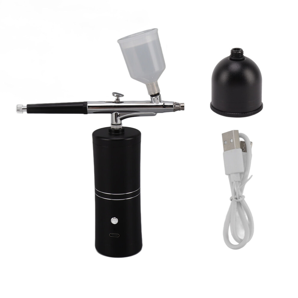 Black Facial Airbrush Machine Handheld Oxygen Mist Sprayer 20Ml