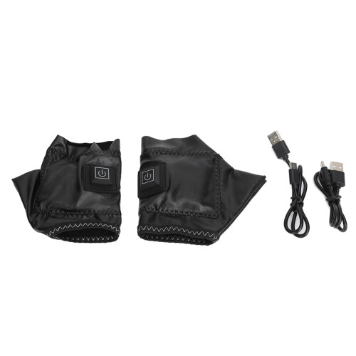 Heated Half Finger Gloves 3 Temp Levels USB Rechargeable