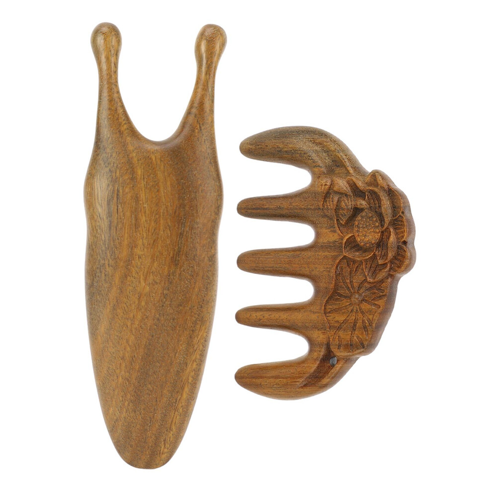 Sandalwood Nose Guasha Massage Tool 5-Tooth Scalp Meridian Comb