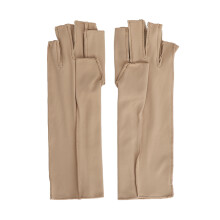 (Yellow) 2x Arthrose-Kompressionshandschuhe Nylon halb-fingerlos