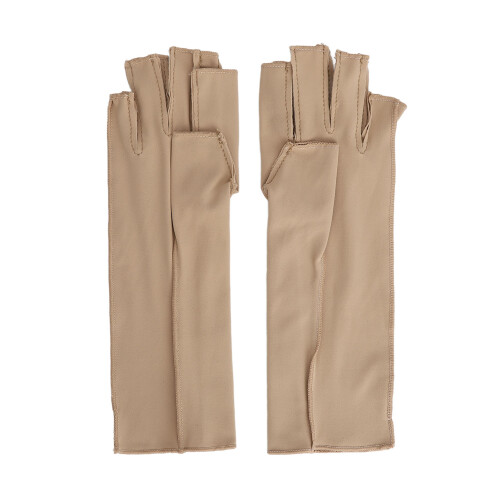 (Yellow) 2x Arthrose-Kompressionshandschuhe Nylon halb-fingerlos