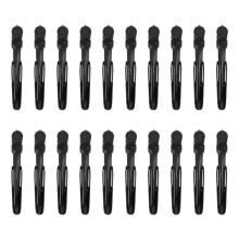 20x Haarspangen ABS Metall Entenschnabel schwarz