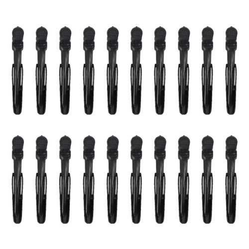 20x Haarspangen ABS Metall Entenschnabel schwarz