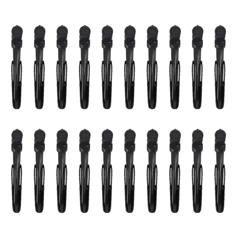 Unisex Black 20Pcs Hair Clips Abs Metal Duck Bill Clips