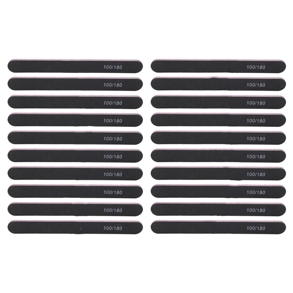20pcs Nail File Professional Trimming Washable Straight Buffer