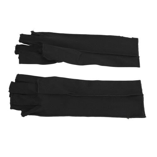 (Black) 2x Arthrose-Kompressionshandschuhe Nylon halb-fingerlos 2
