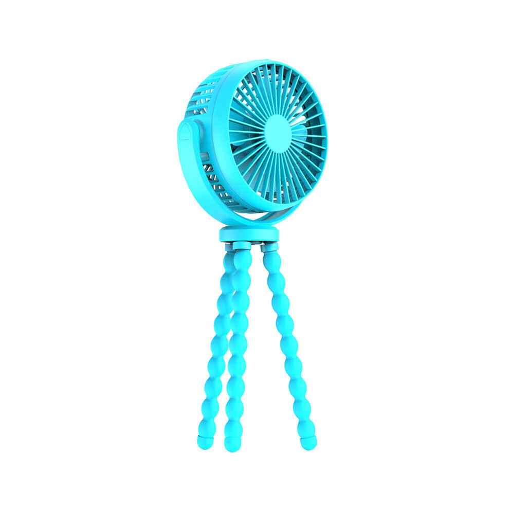 (Royalblue) Rechargeable Stroller Fan Rotatable 3 Speed Clip On Royal Blue