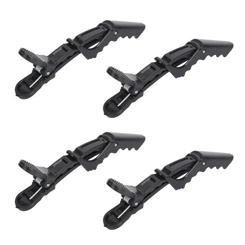 20x Haarspangen ABS Metall Entenschnabel schwarz 1