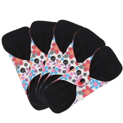 (S) 5Pcs Breathable Cotton Reusable Menstrual Pads