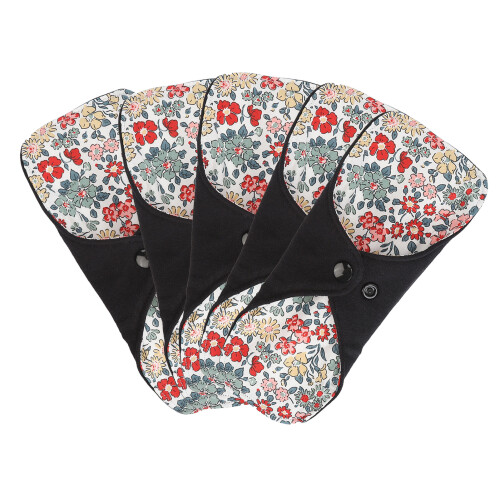 (L) 5Pcs Reusable Cotton Menstrual Pads Washable Breathable