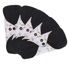 (M) 5x Waschbare Menstruationspads stark saugend aus Baumwolle