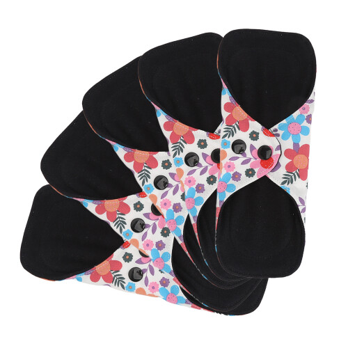 (S) 5Pcs Breathable Cotton Reusable Menstrual Pads 1