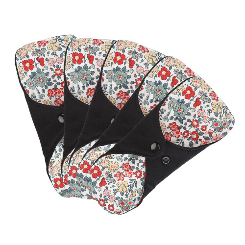 (L) 5Pcs Reusable Cotton Menstrual Pads Washable Breathable 2