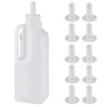 1 Set 850 Ml Lammfodrare Get Hund Svin Tjockplastflaska Silikonfodring