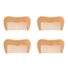 4x Holz-Kamm, feine Zähne, bruchsicher, ergonomisch