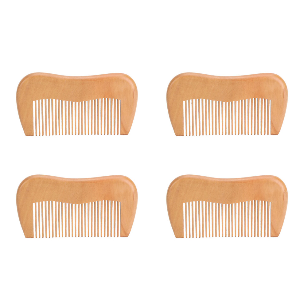 4pcs Wooden Hair Comb Fine Tooth Reduce Breakage Ergonomic