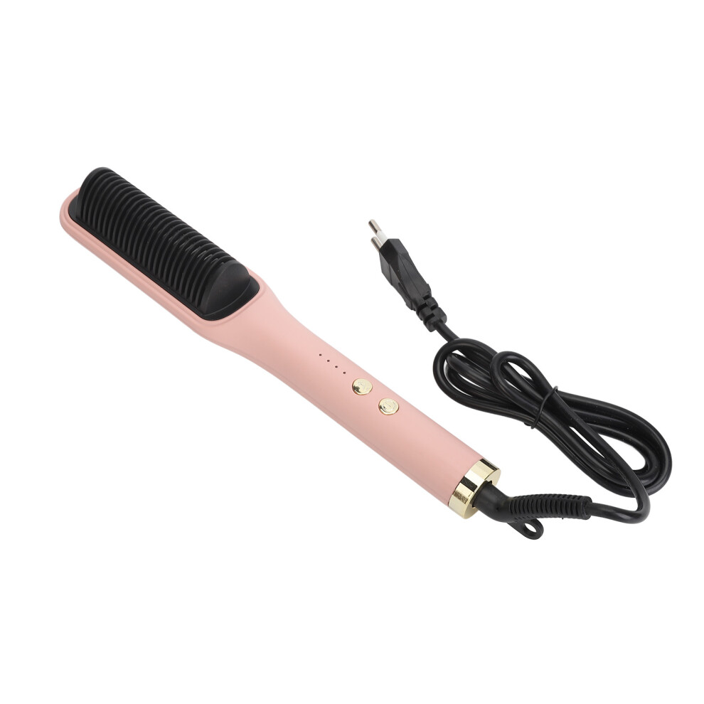 (EU Plug) 2 in 1 Negative Ion Hair Straightener Rapid Heating Styling Comb