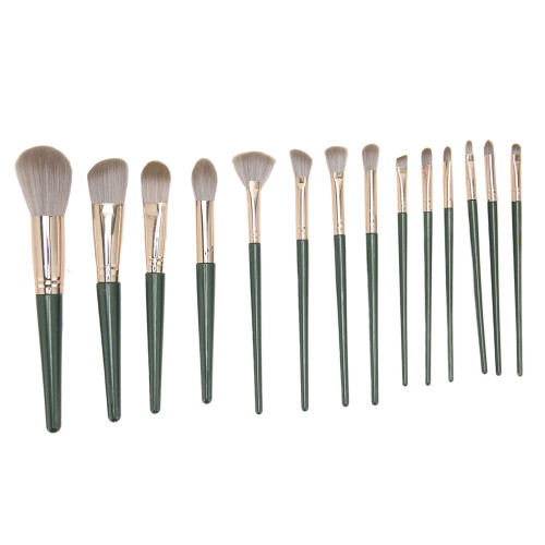 14-teiliges Make-up-Pinselset Synthetik mit PU-Tasche 2
