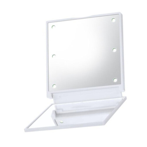 Mini LED-Faltspiegel 6 LEDs beidseitig klar