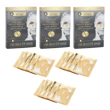 15Pcs Under Eye Mask Wrinkle Dark Circle Reduction 24K Gold Patches